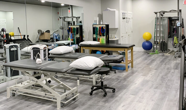 Inside clinic medical table area